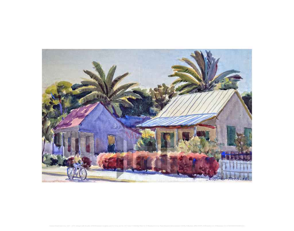 Cottages with Bicyclist